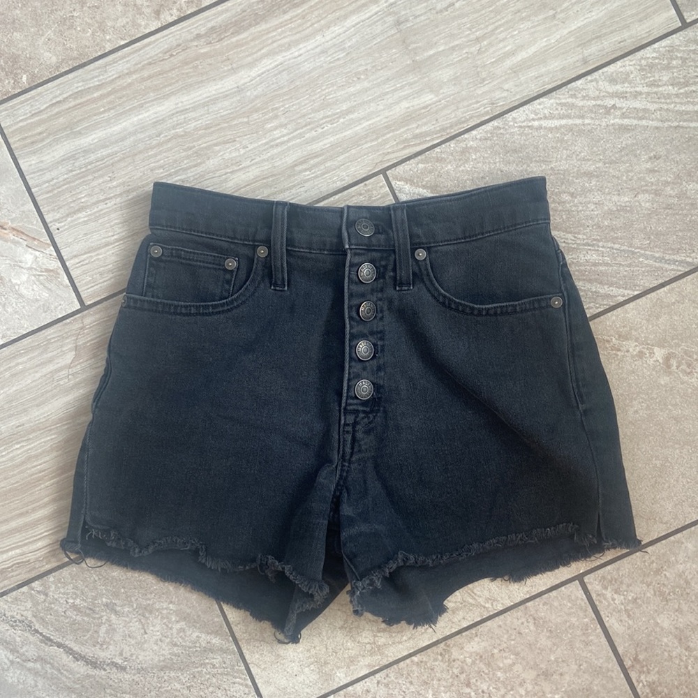 Madewell High-Rise Denim in Faded Black: Button-Through Edition